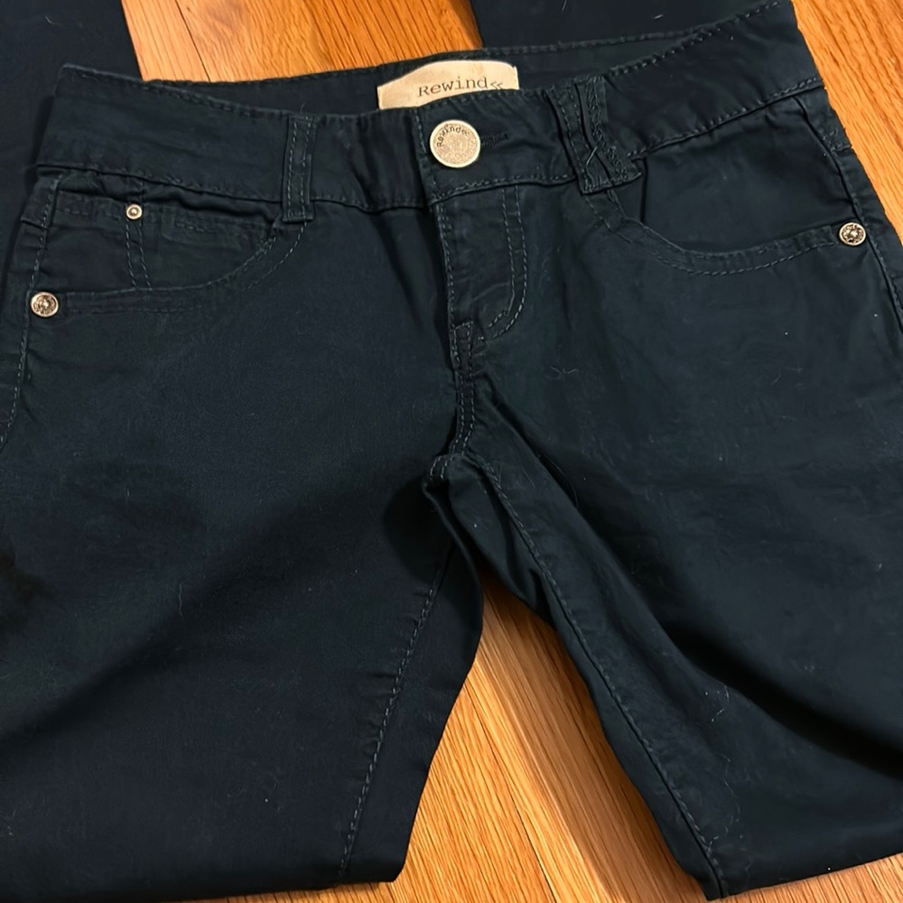 Dark Blue Zip Leg Ankle Jeans